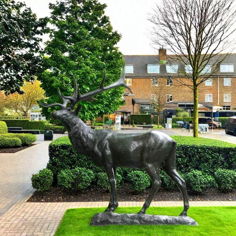 black Bronze Elk Statue art