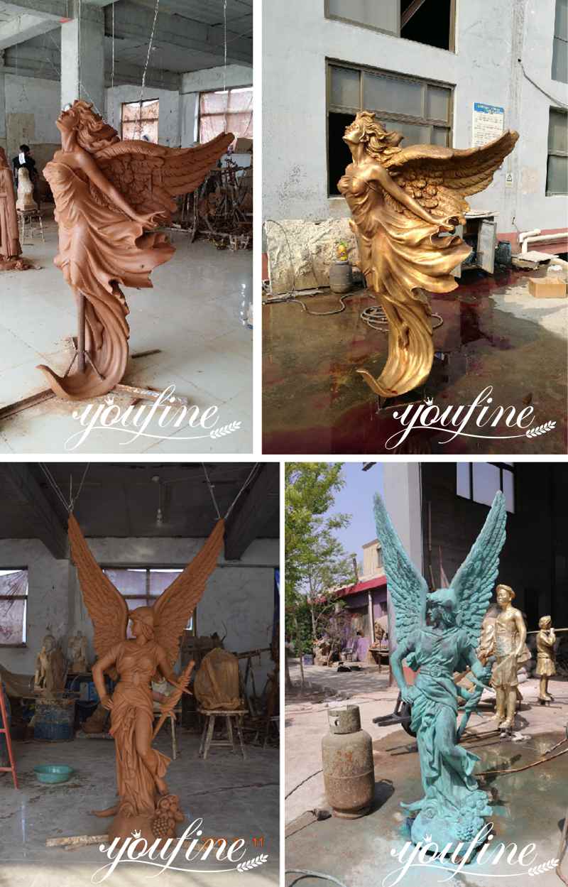 life size bronze angel sculpture