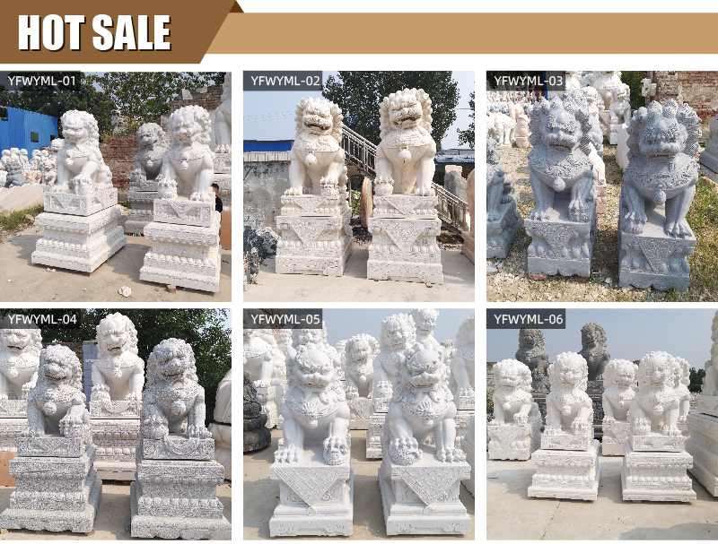 marble lion statues