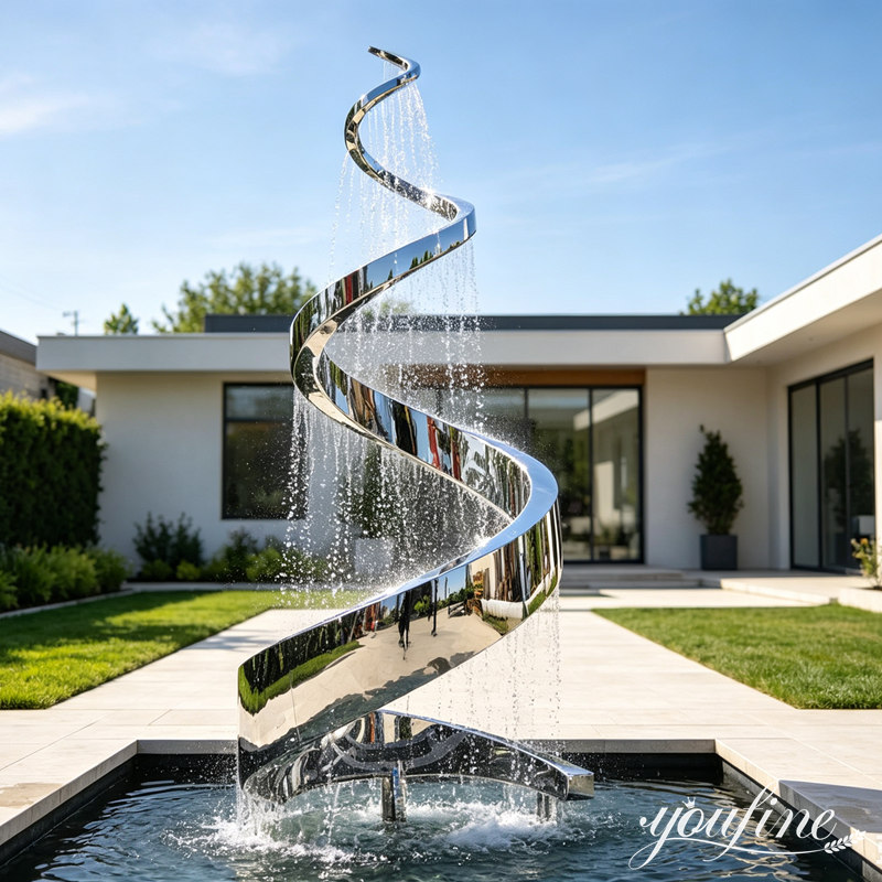 Stainless Steel Spiral Water Feature CSS-252