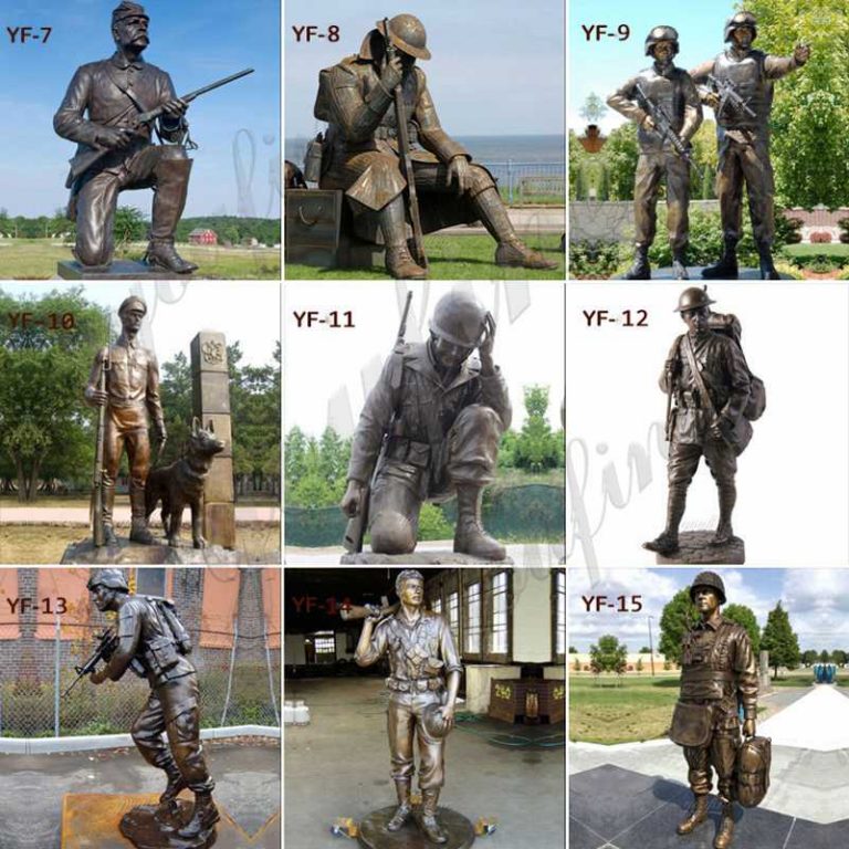 Custom Large Bronze Soldier Statue Outdoor Military Statues for Sale BOKK919 YouFine Sculpture