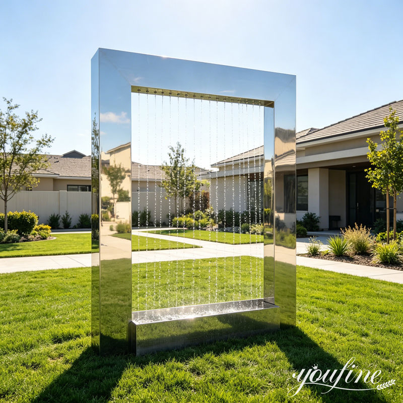 Modern Stainless Steel Rectangular Fountain for Garden Decor CSS-251