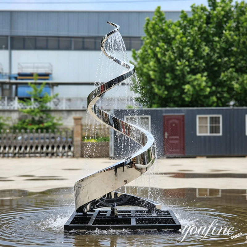 water testing of spiral fountain
