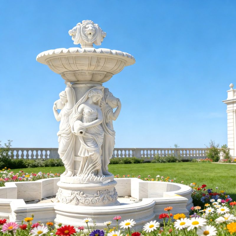 Beautiful white Female Statue fountain