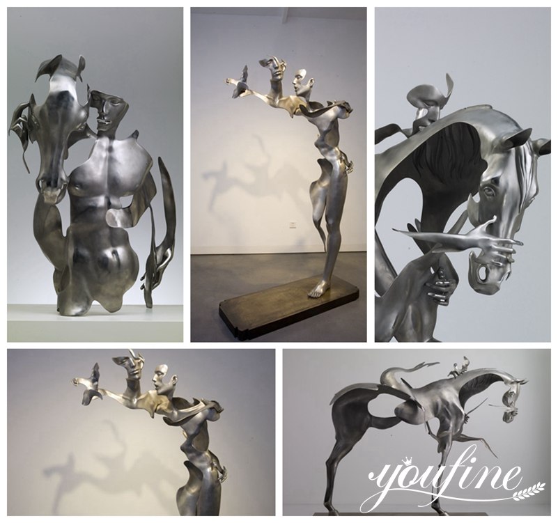 Abstract Metal Statue Modern Sculpture Art for Sale