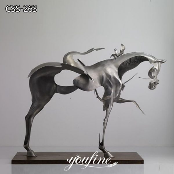 Abstract Modern Metal Horseman Sculpture Hotel Villa Decor
