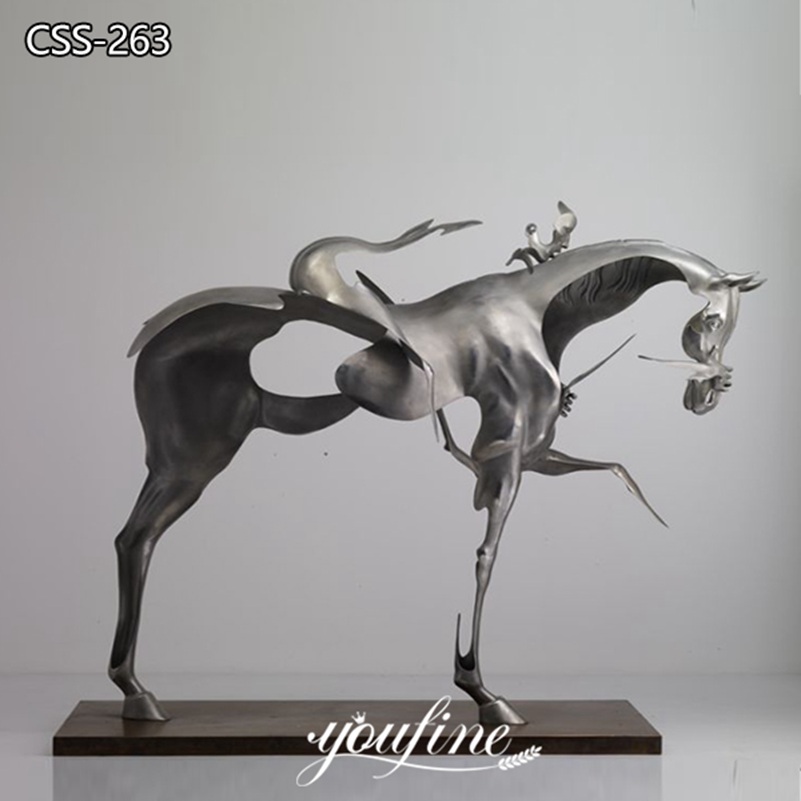 Abstract Modern Metal Horseman Sculpture Hotel Villa Decor for Sale CSS-263