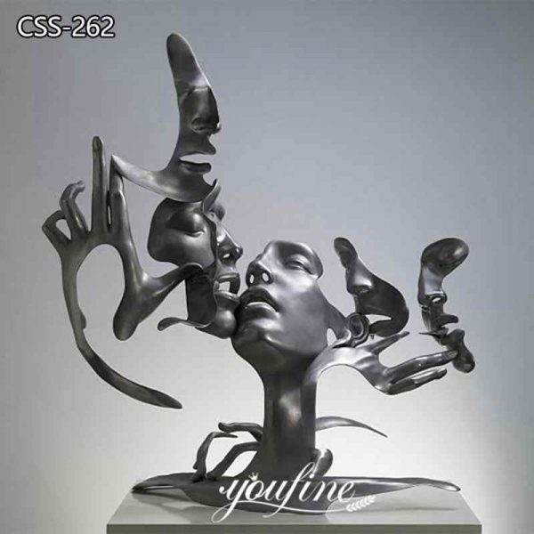 Abstract Unmask Group Metal Statue Modern Sculpture Art for Sale