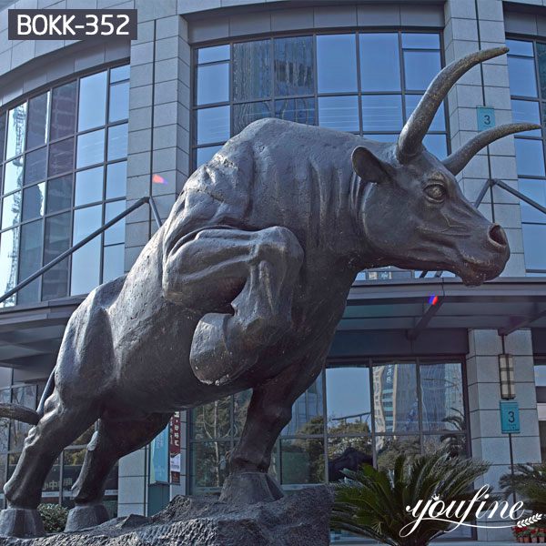 Outdoor Large Chicago Bronze Bull Statue for Decor for Sale BOKK-352