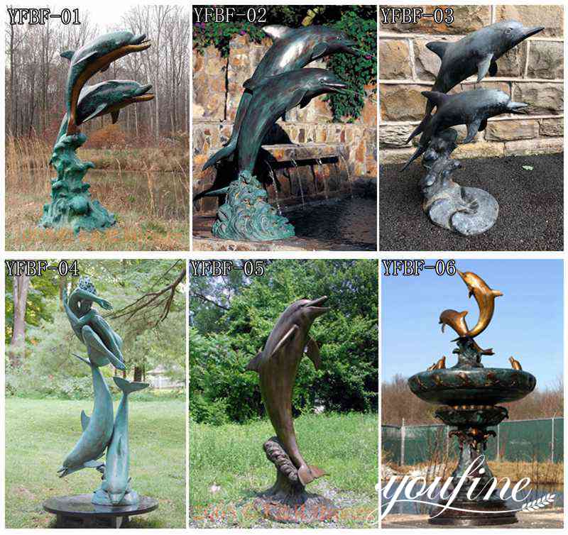 Bronze Dolphin Water Fountain Statue for Sale