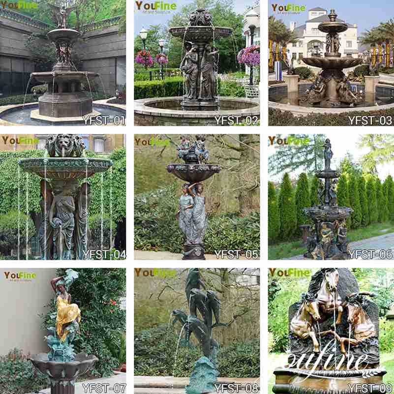 Bronze Horse Fountain Garden for Sale