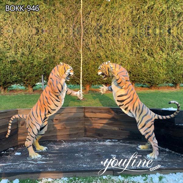 Garden Decor Life Size Outdoor Bronze Tiger Statues for Sale