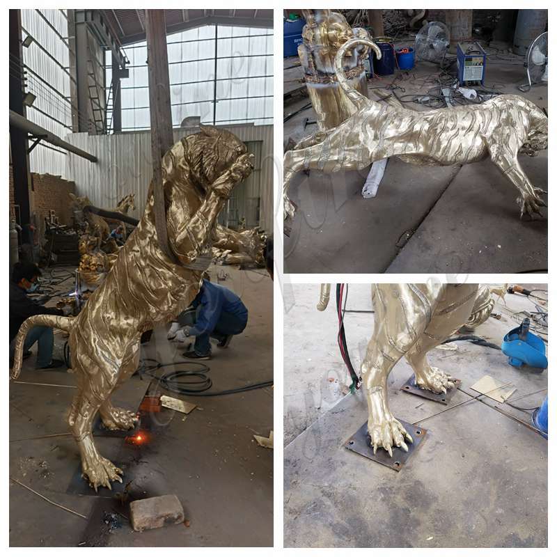 Garden Outdoor Bronze Tiger Statues for Sale