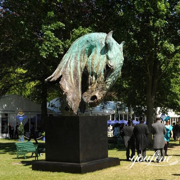 Horse Ranch Large Bronze Horse Head Statue for