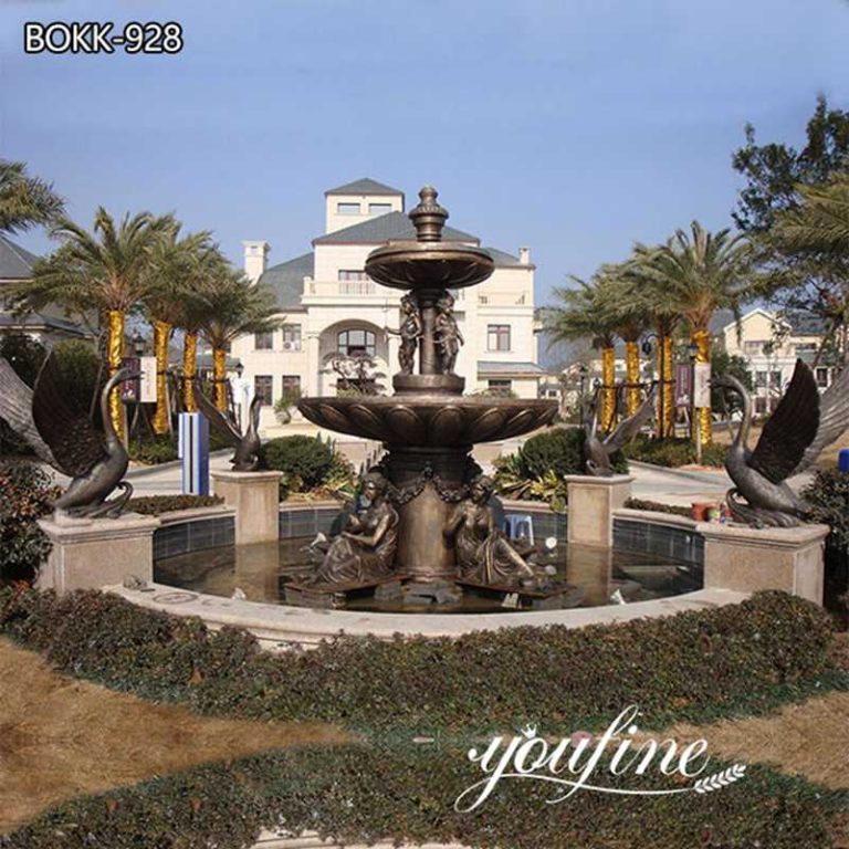 Estatuas de fuente de agua de bronce antiguo de gran tamaño para decoración de jardín de villa en venta BOKK-928