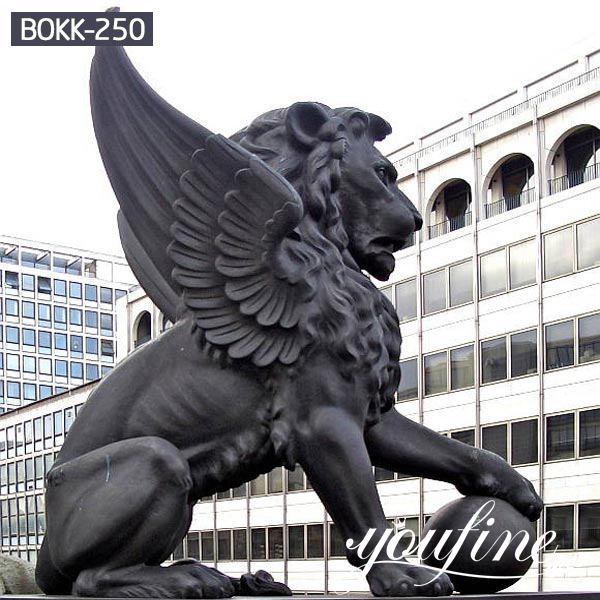 Casting Large Bronze Lion Statue with Wings for Sale BOKK-250
