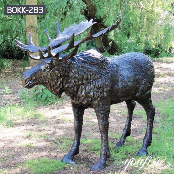 Large Bronze Moose Statue Outdoor Yard Decor for Sale BOKK-283