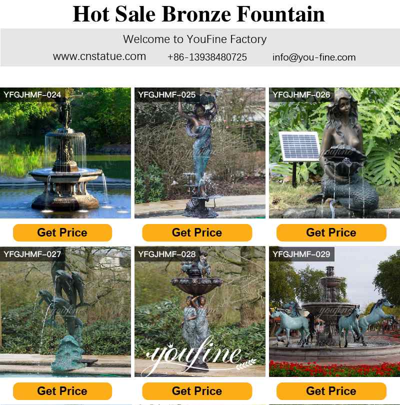 Large Bronze Water Fountain Statues Villa Garden Decor for Sale