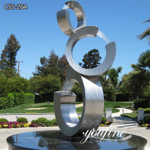 Large Modern Metal Water Fountain Outdoor Garden Art Sculpture for Sale