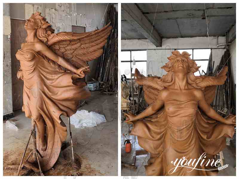 Life Size Bronze Flying Angel Statue for Sale