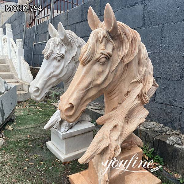 Marble Horse Head Garden Statue for Sale for Front door decoration