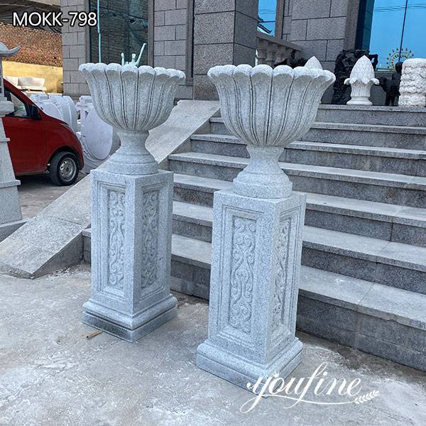 Modern Life Size Marble Flower Pots Outdoor Garden Park Decor for Sale