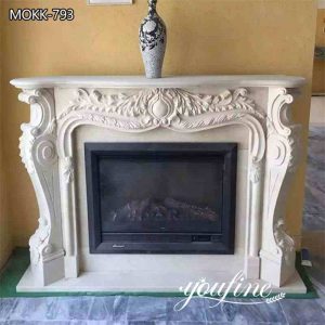 Natural White Marble French Fireplace Mantel Surround for Sale