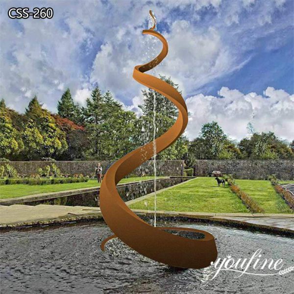 Outdoor Garden Corten Steel Water Fountain Sculpture for Sale