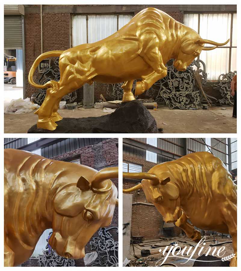 Outdoor Garden Large Bronze Bull Statue for Sale Landmark Decor