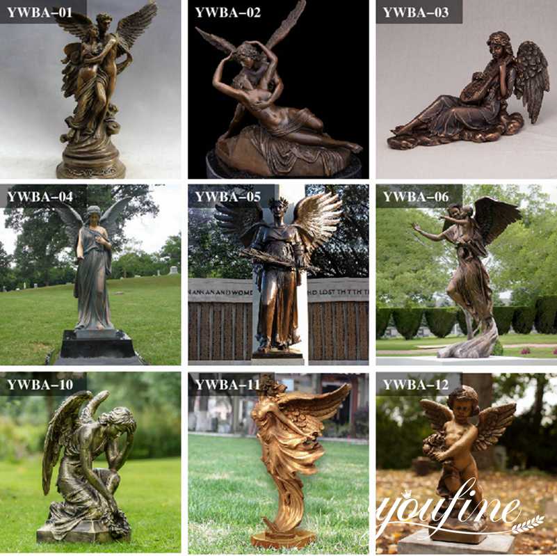 Outdoor Garden Life Size Bronze Flying Angel Statue for Sale