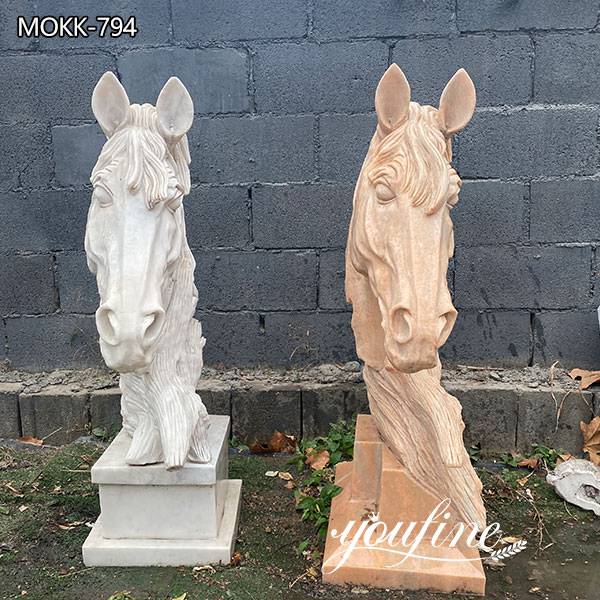Outdoor Marble Horse Head Garden Statue for Sale for Front door decoration