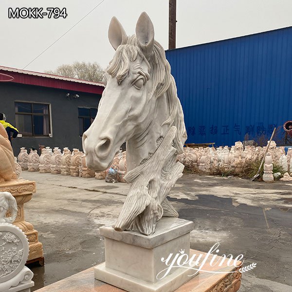 Outdoor Marble Horse Head Statue