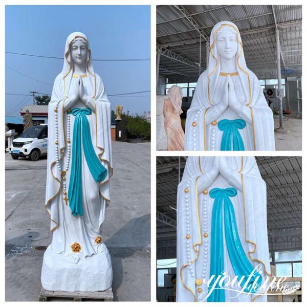 6 feet Painted Marble Our Lady of Lourdes Statue for Sale for Garden