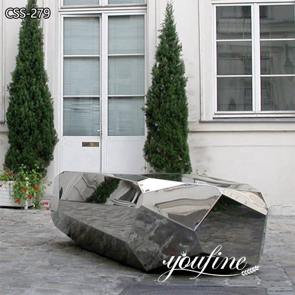 Polished Metal Bench Seating Sculpture