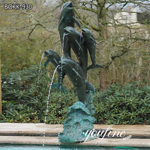Pool Decorative Bronze Dolphin Water Fountain Statue for Sale BOKK-930