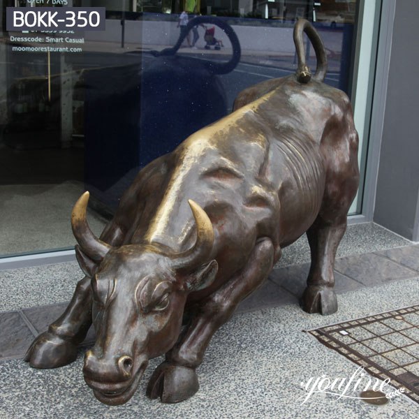 Restaurant Decoration Large Bronze Bull Statue for Sale BOKK-350