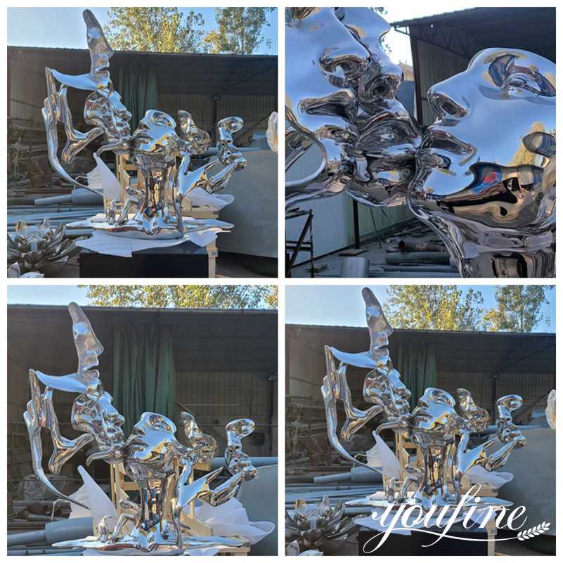 Unmask Group Metal Statue Modern Sculpture Art for Sale