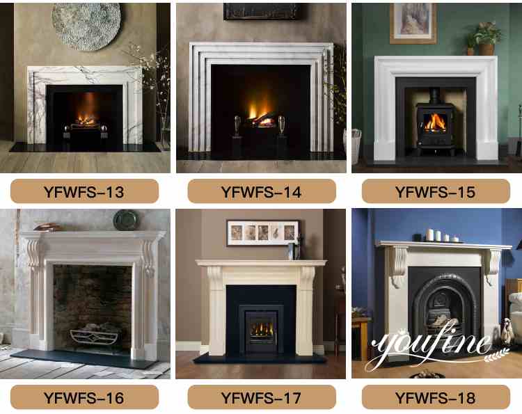 White Marble Fireplace Surround Indoor Decorations