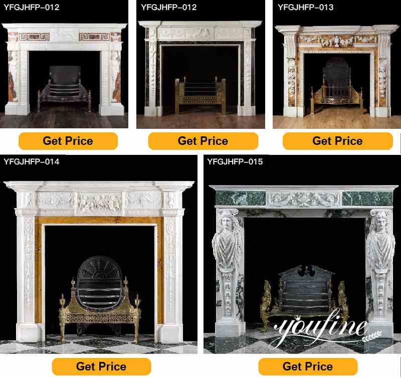 White Marble French Fireplace Mantel Surround for Sale