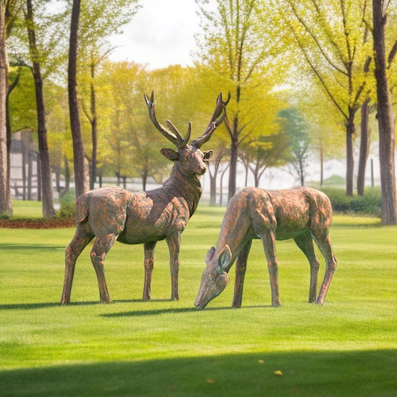 bronze elk statue