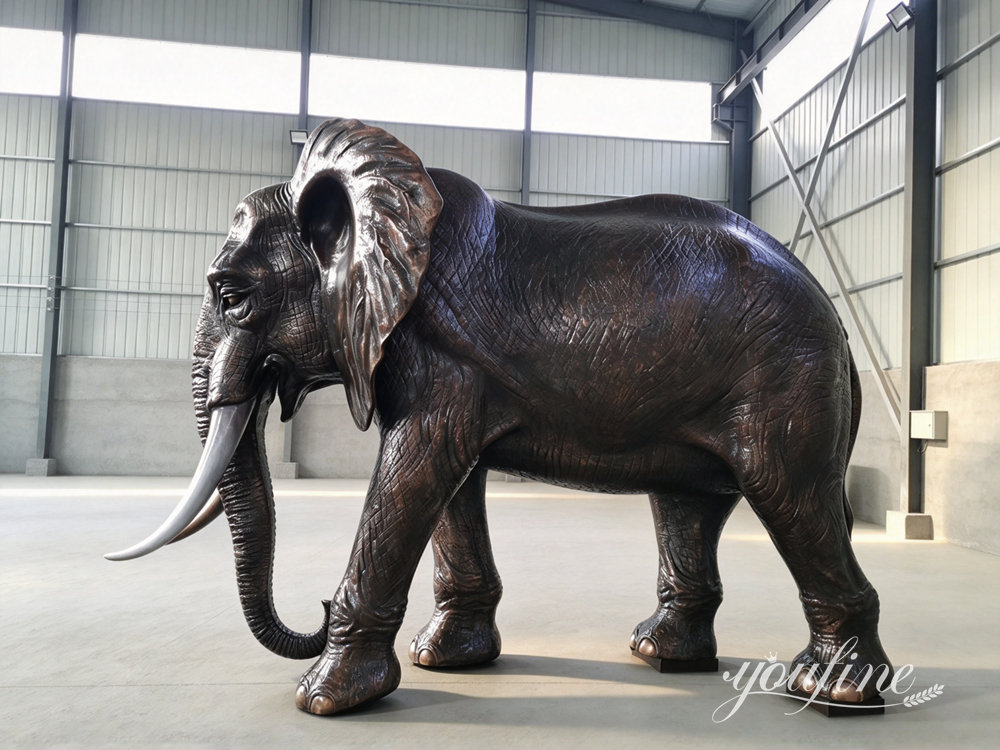 finished large bronze elephant statue details (1)