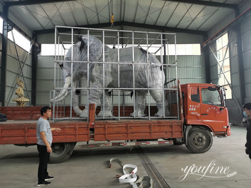 large bronze elephant statue delivery