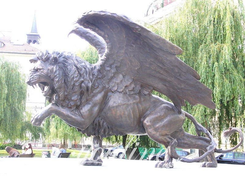 large bronze lion statue