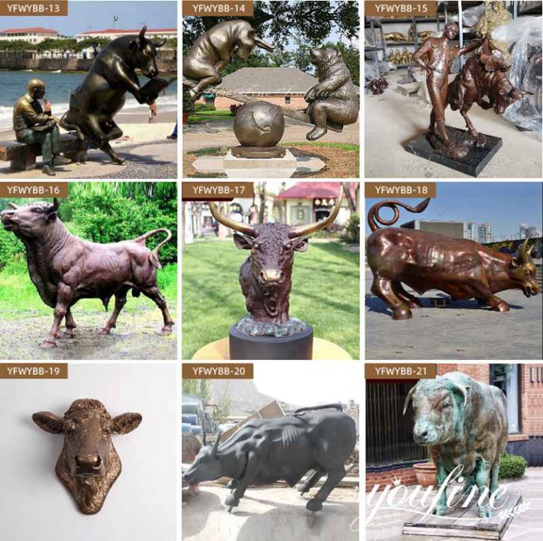 Outdoor Garden Large Bronze Bull Statue for Sale Landmark Decor BOKK