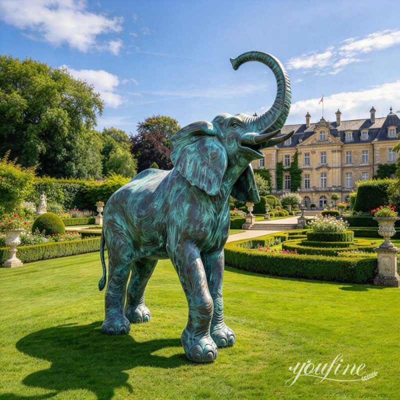 outdoor elephant statue with customized finished placed in garden (1)
