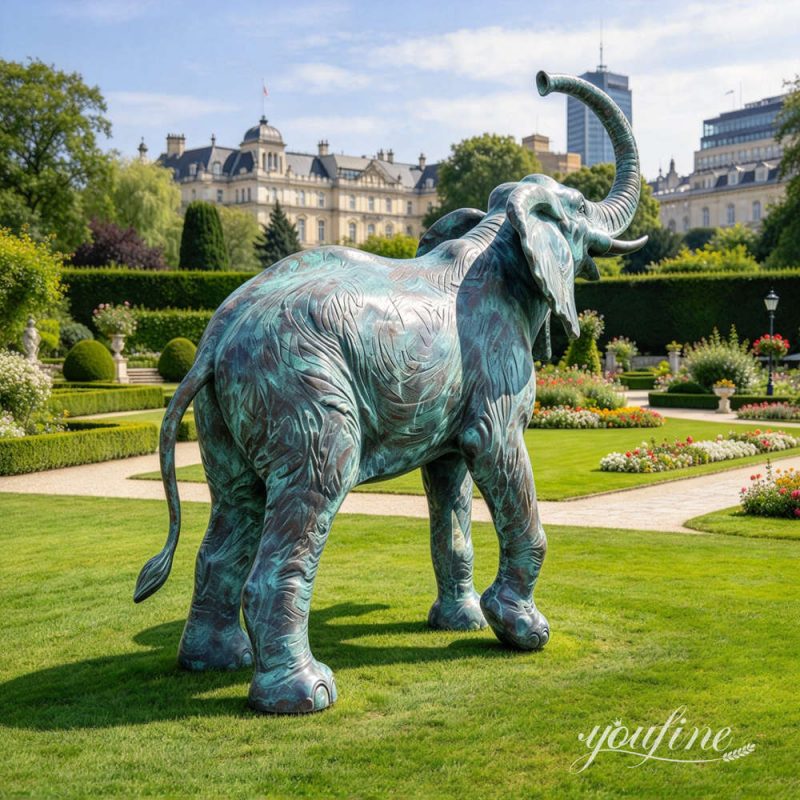 outdoor elephant statue with customized finished placed in garden (2)