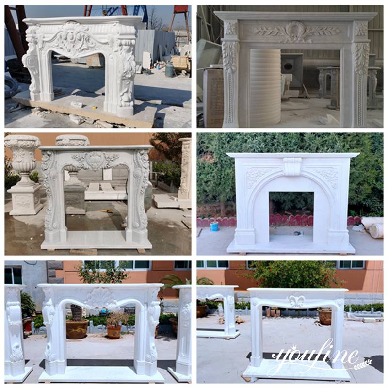 white marble fireplace mantel