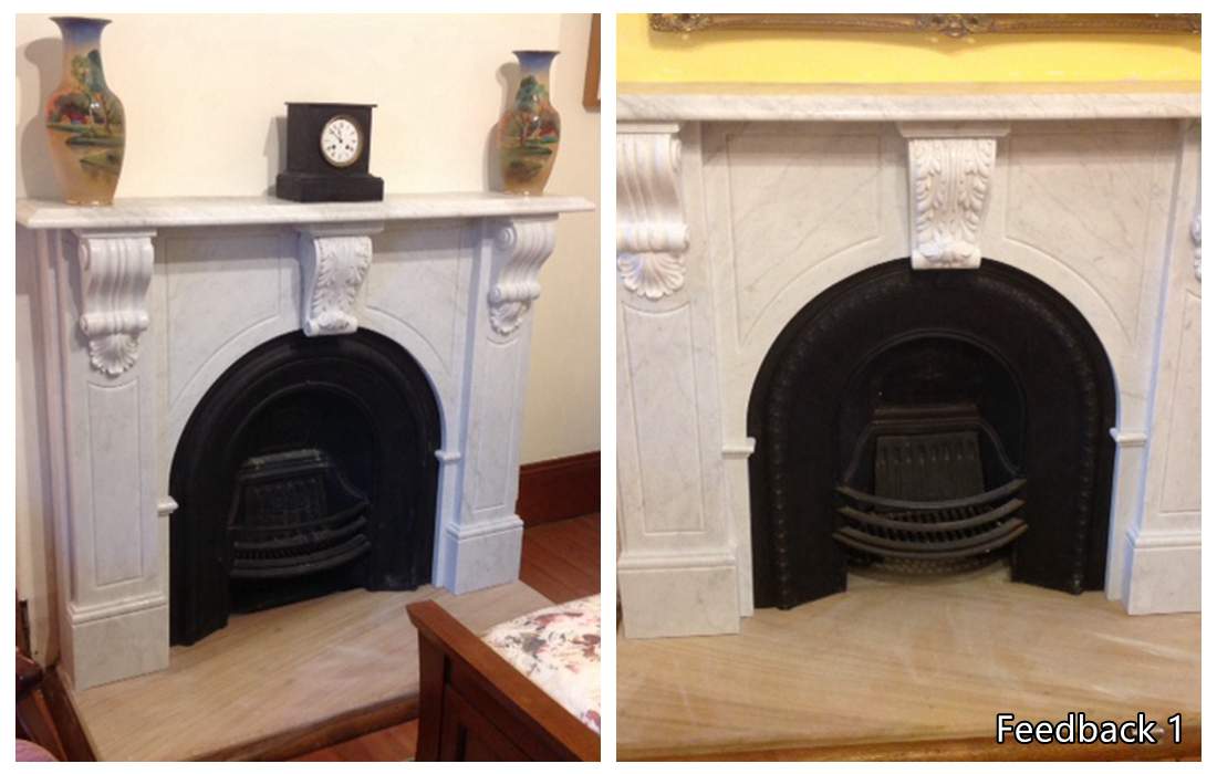 white marble fireplace surround feedback