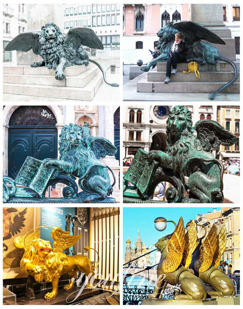 winged lion garden statue