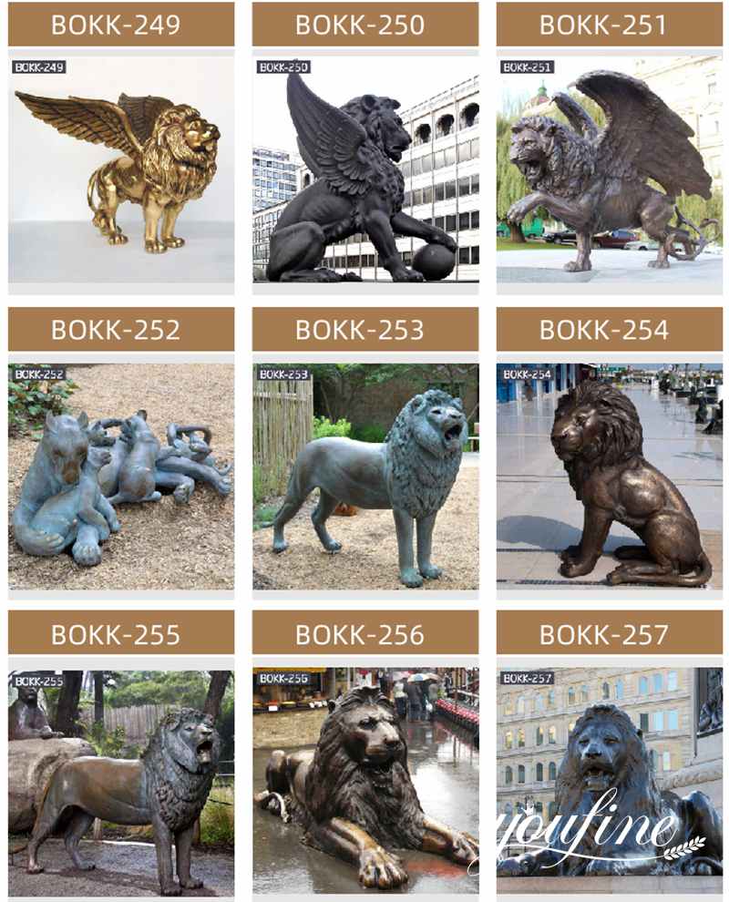 Bronze Lion Family Statues